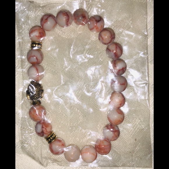 Rhodonite Bracelet with Buddha Charm – Healing & Spiritual Jewelry - Picture 3 of 3